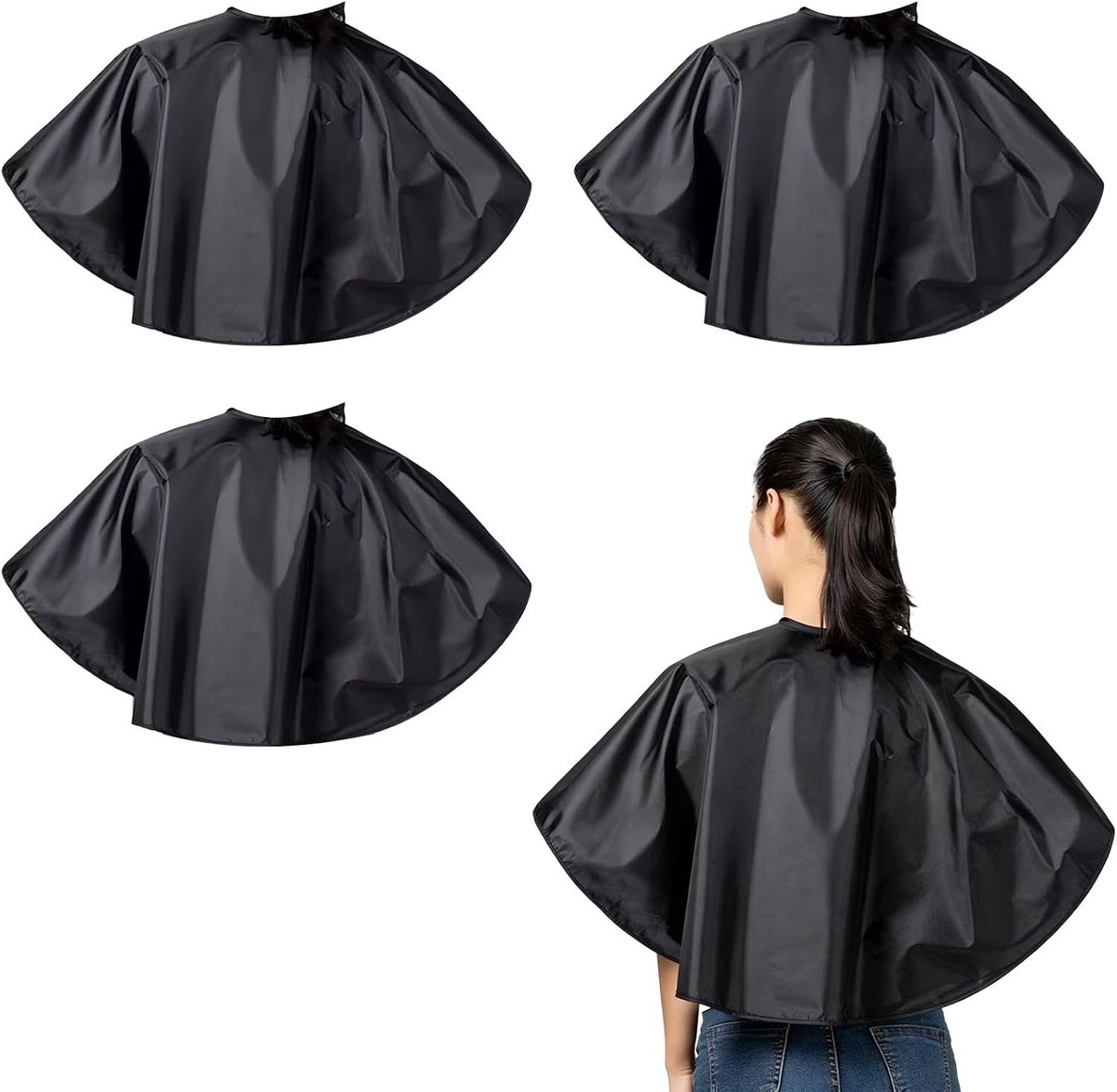 Duurzame Zwarte Kapperscape – Aanpasbaar en Perfect voor Kappers en Thuisgebruik, Ideaal voor Haarstyling en Knippen