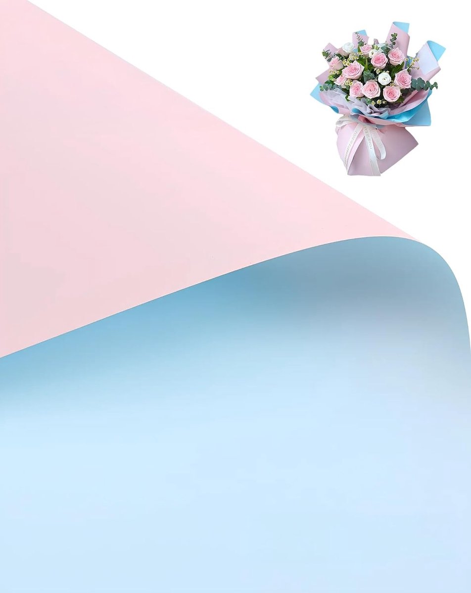 Dubbelzijdig bloemeninpakpapier 50 x 60 cm - 20 stuks waterdicht bloemenpapier voor geschenkverpakking, DIY ambachten en bruiloften