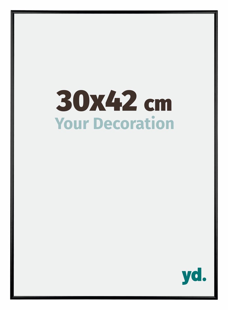 yd. Your Decoration - Fotolijst 30x42 cm - Aluminium - Zwart Hoogglans - Kent