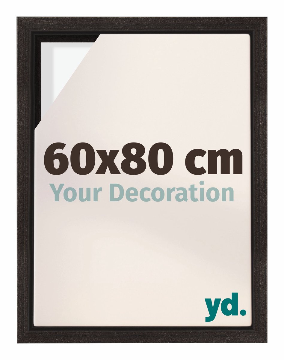 yd. yd, Baklijst 60x80 cm Eiken Donker - Lijst voor Canvasdoek - MDF Lyon