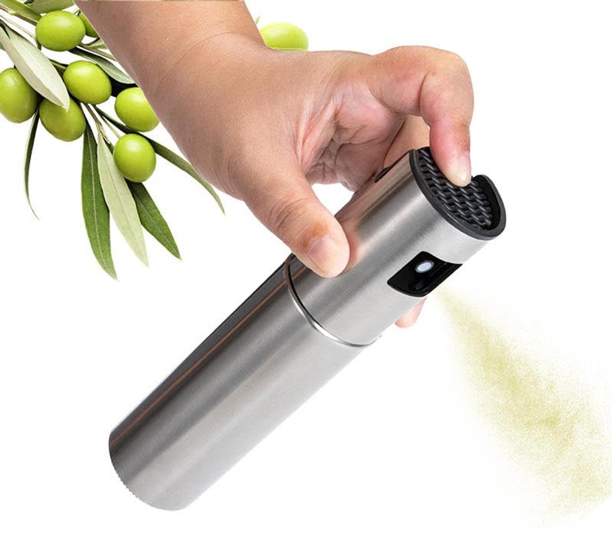 Olie spray - Olieverstuiver - Olijfolie spuitfles - Sprayflacon - Oliespray fles - Kookolie verstuiver - Oliedispenser - Azijnspray - Olie doseren - Cooking oil sprayer - RVS - 100 ml - Jonyx