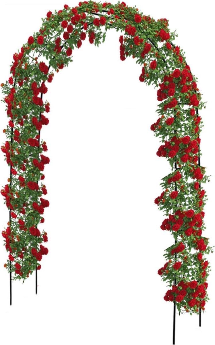 Rozenboog - Tuinboog Rankhulp - Planten Ondersteunen - Eenvoudige Montage - 240 cm Hoog - Zwart