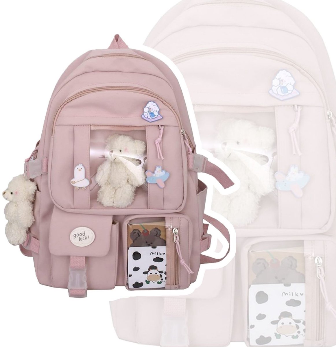 DailySupplies® Boekentas Meisjes Lagere School - Schooltas Eersteleerjaar Groot - 31x42 - Roze
