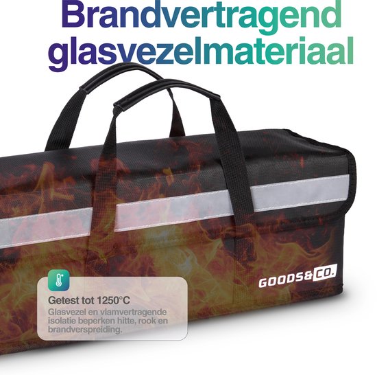 Goods&Co Accutas Ebike Brandveilig - Twee stuks - Elektrische Fiets Accu Tas - Beschermhoes E-bike - Brandwerende Zak Fietsaccu - Hittebestendige Lipo Bag voor E Bike - Brandzak - Brandveiligheid– Accuhoes - Saver Hoes - Zwart — afbeelding 5