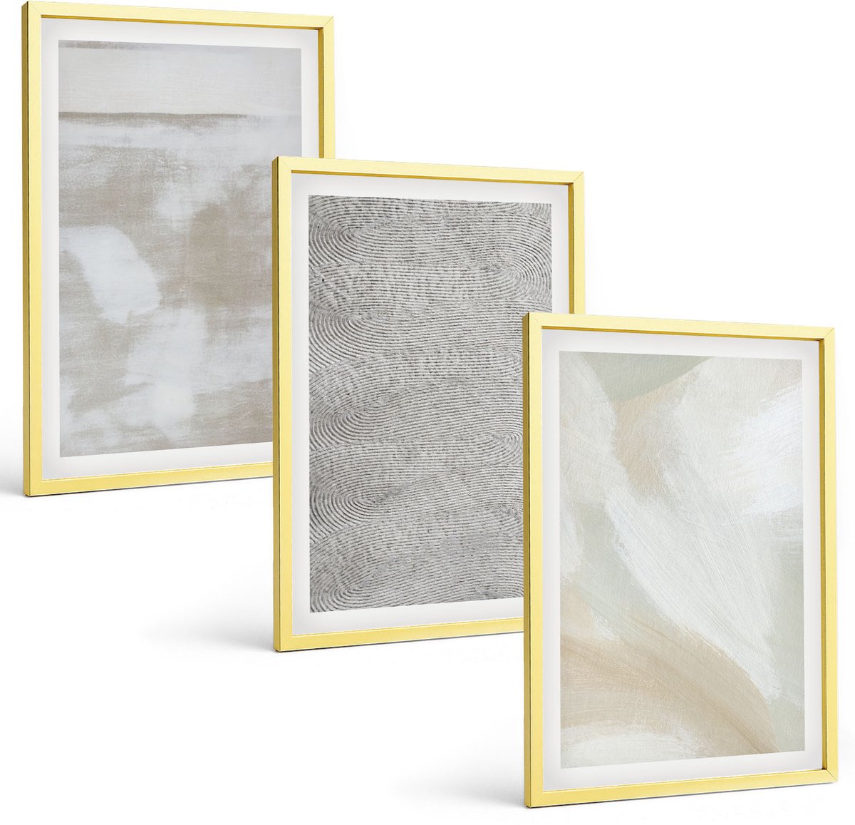 Coloray 3-Delige Schilderij Set - Abstractie In Design Moderne Schilderkunst Texturen - 40 x 40 cm En 40 x 60 cm - Stijlvolle Muurdecoratie - Kantoor - Woonkamer Decoratie