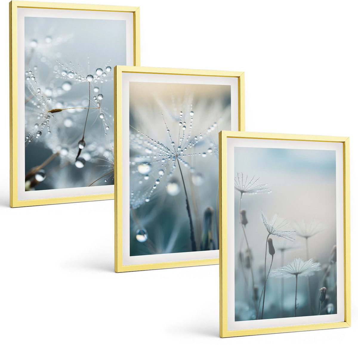 Coloray 3-Delige Schilderij Set - Eenvoudige Tekeningen Van Stadsgezichten - 40 x 40 cm En 40 x 60 cm - Wanddecoratie - Schilderijen Set - Kantoor - Decoratieve Schilderijen