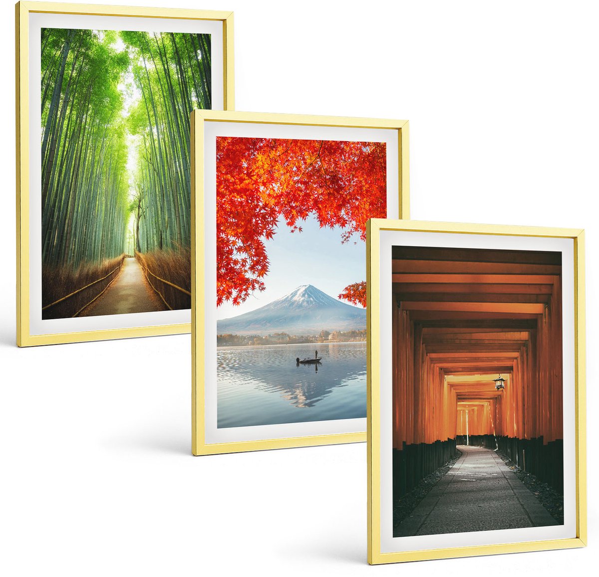 Coloray 3-Delige Schilderij Set - Portretten Franse Eiffeltoren Inspirerende Slogans - 40 x 40 cm En 40 x 60 cm - Decoratieve Schilderijen - Woonkamer - Interieur - Moderne Wanddecoratie