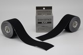 Duo pack Skinestics Sport tape – Fysio tape – Kleur Zwart – nu 20% langer, 600 cm lang bij 5 cm breed, 170% rekbaar gelijk aan menselijke huid, standaard voorzien van extra sterke lijm, katoen, voor het hele lichaam, spier ondersteuning