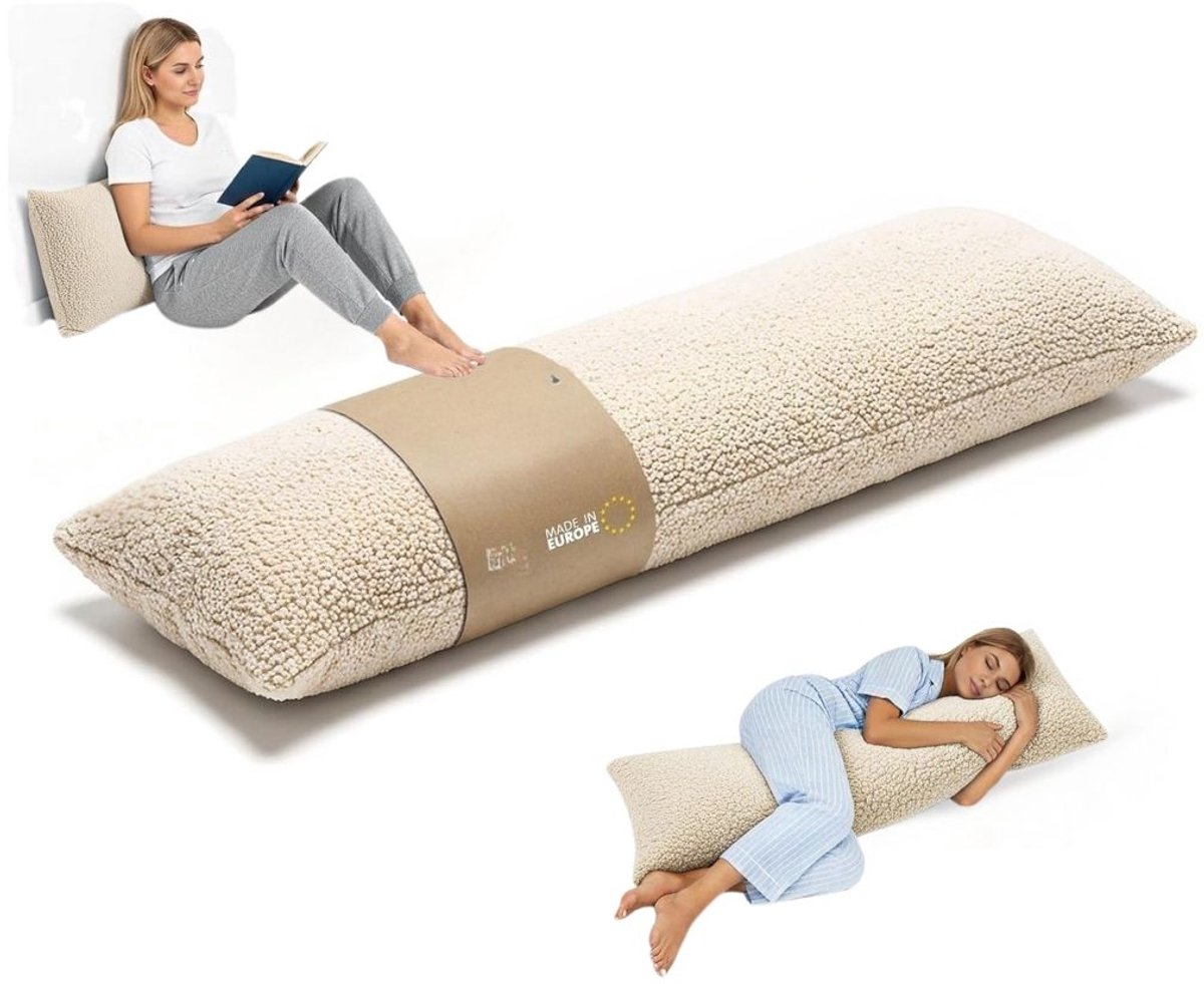 Zolvano® Langwerpig Kussen - Zijslaapkussen Volwassenen - Lichaamskussen-Beige