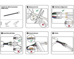 illuburg 24 V COB LED-strip, RGB, 2,5 m, 576 leds/m, CRI90+, dimbaar, zelfklevend, meerkleurig, decoratieve ledstrip - ShopVlot