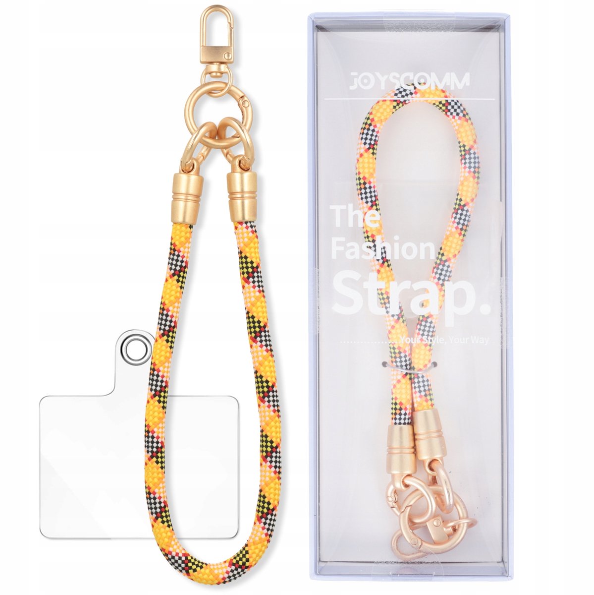 Gele Telefoon Lanyard - Stevig Gevlochten Koord met TPU Inzetstuk