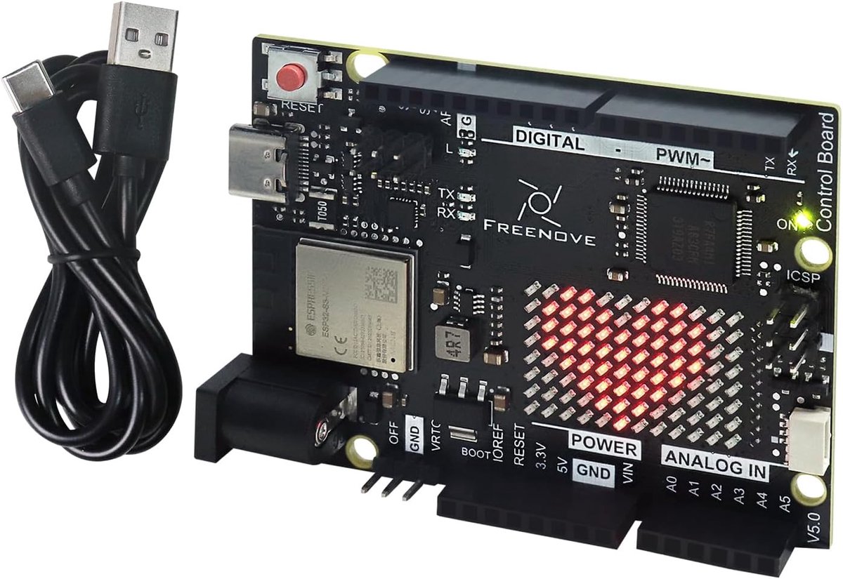 Freenove Control Board V5 Rev4 WiFi (Compatible with Arduino IDE), Arm Cortex-M4 Microcontroller, Onboard ESP32-S3 - ShopVlot