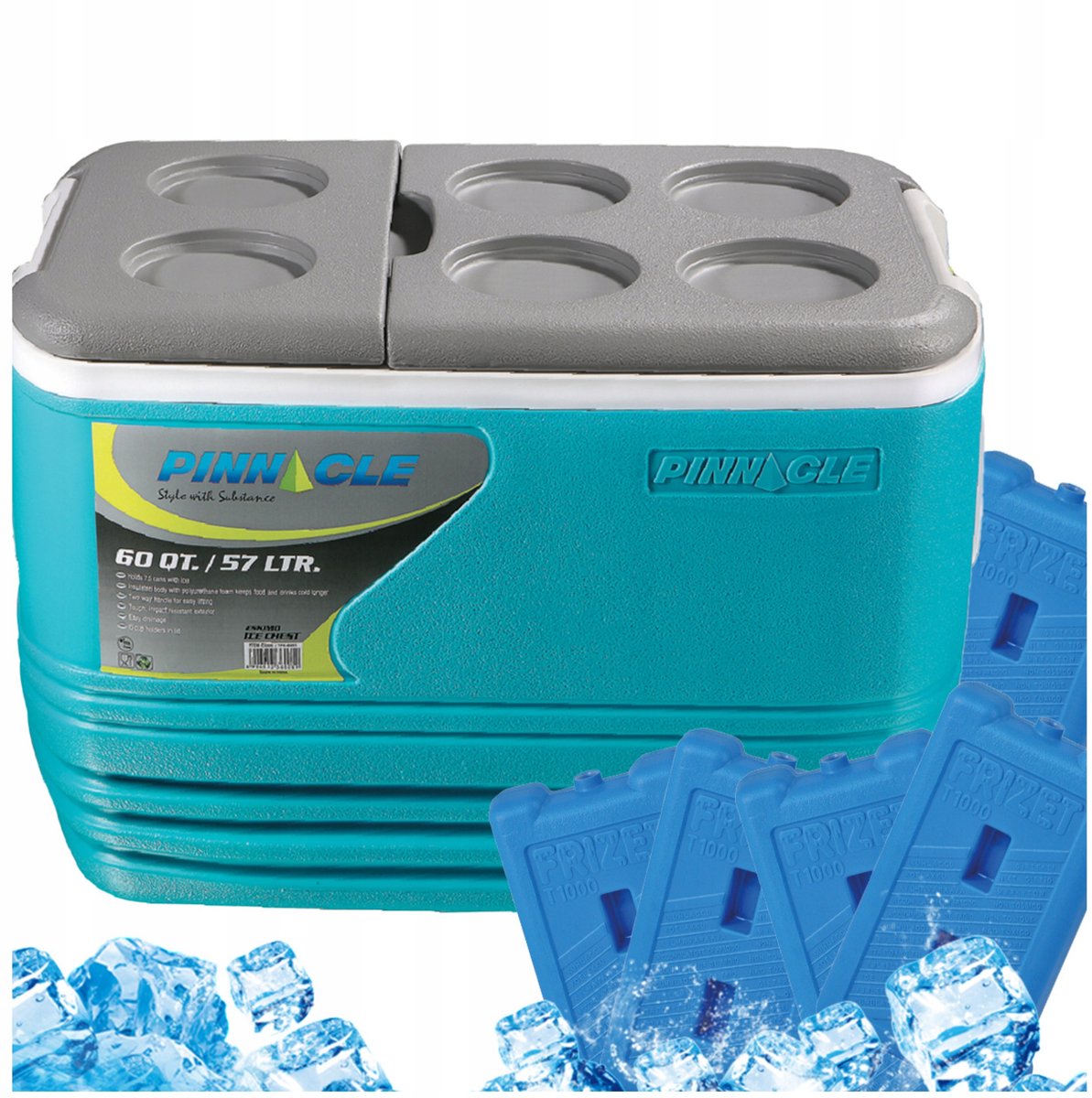 Pinnacle TPX 6005 Koelbox 57L Blauw + 6x Koelelement
