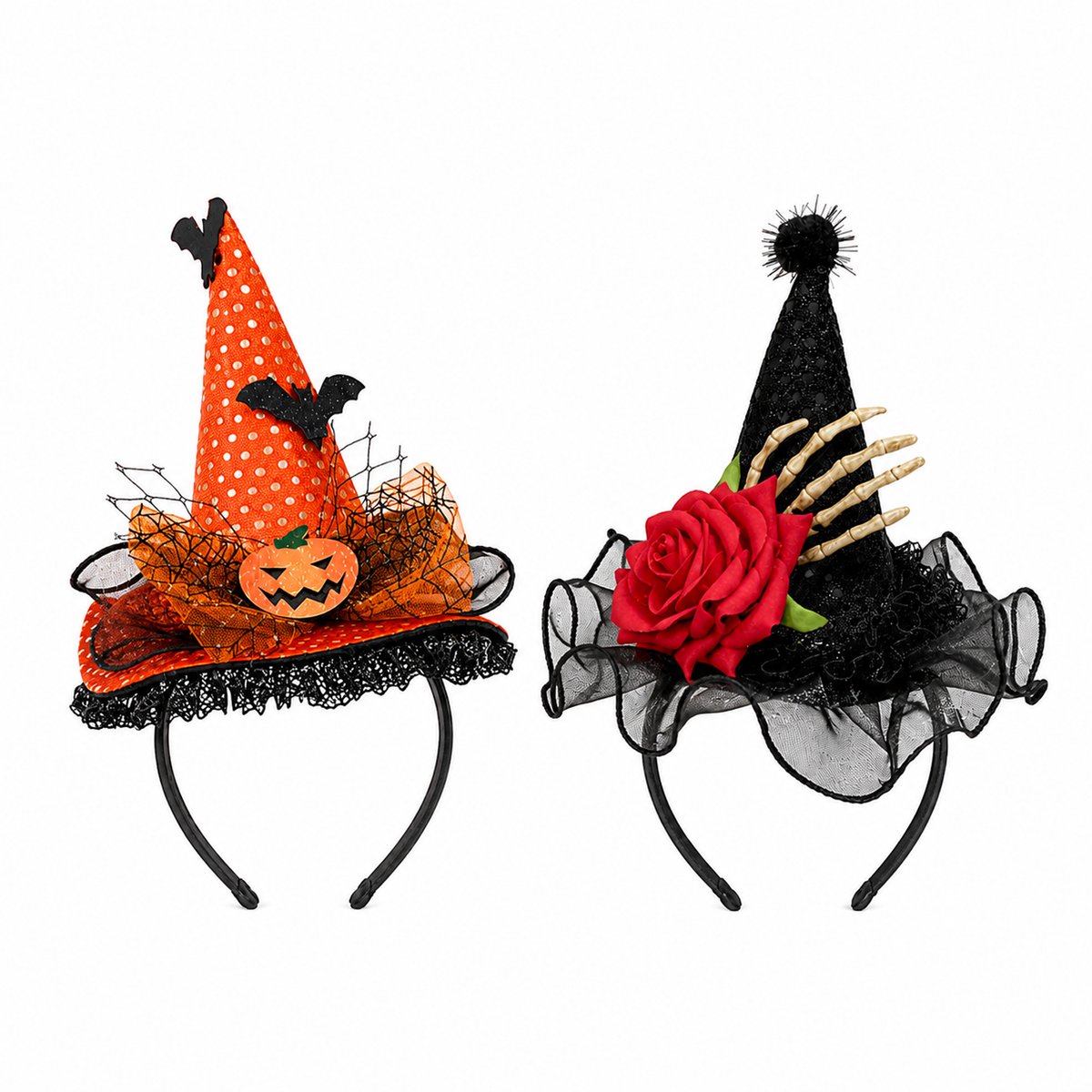 Halloween Heksenhoed Hoofdband voor Kinderen - Verkleedaccessoire voor Feestjes en Halloween - 2 stuks