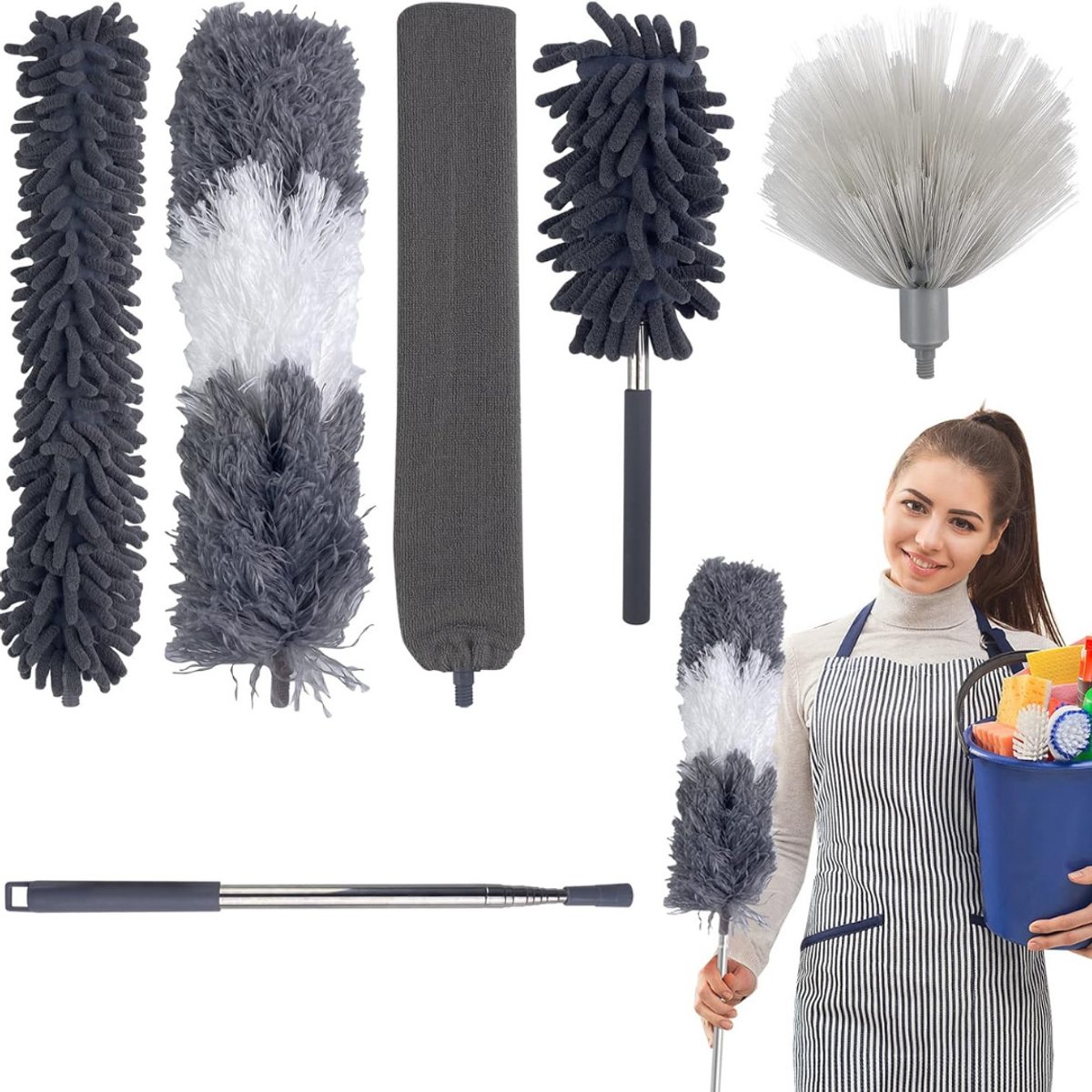 DailySupplies® Telescopische Plumeau - Ragebol – Uitschuifbaar tot 250 cm