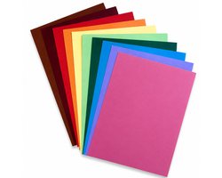 Cards & Crafts A4 Karton Gekleurd - 100 Vellen - 10 Kleuren - 250 g/m² - Cardstock & Knutselpapier - 21 x 29,7 cm