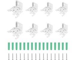 8 Stuks Roman Blinds Bevestigingsbeugels met Draaimechanisme voor Makkelijk Monteren van Jaloezieën in Wit