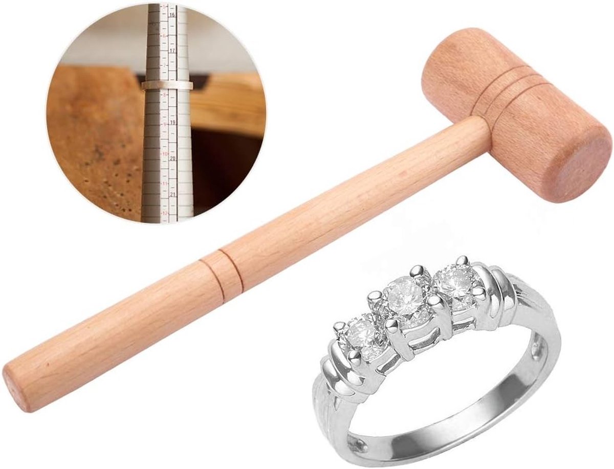 Houten Hamer voor Sieradenreparatie en DIY, Perfect voor Goud, Zilver en Platina Bewerking