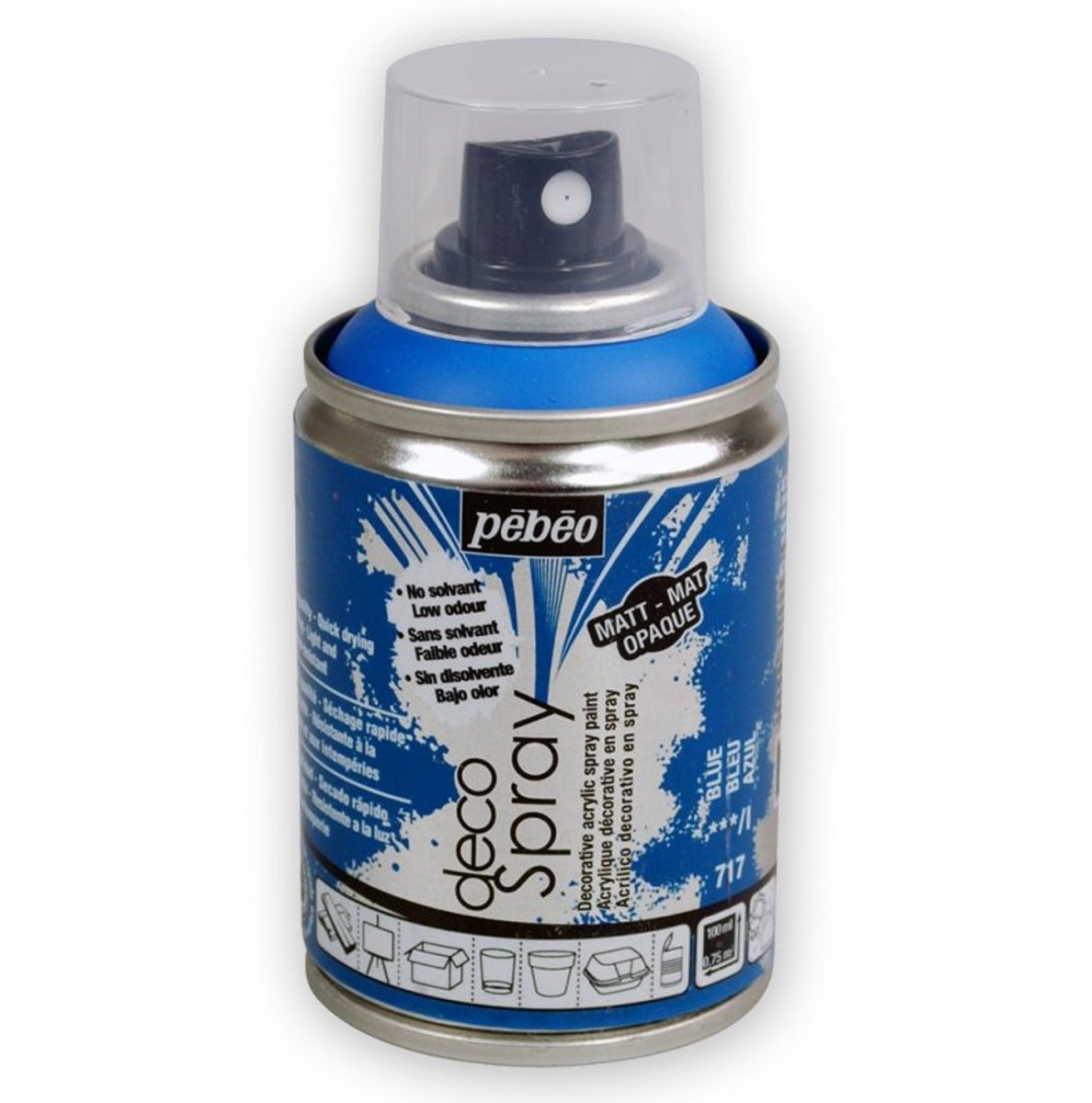 Verf blauw - acryl mat in spuitbus - 100 ml - Pébéo