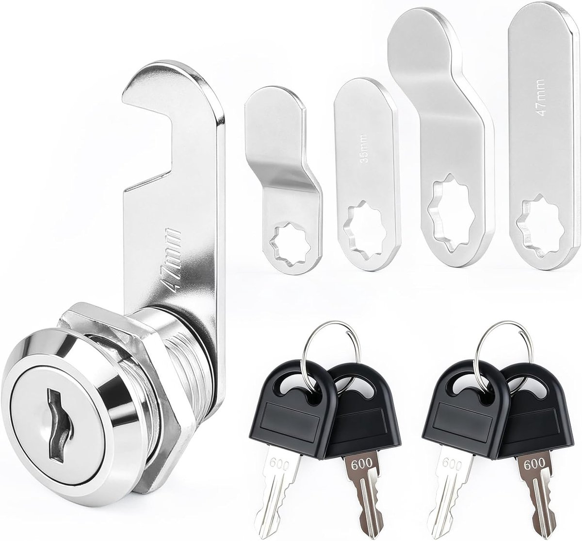 Brievenbusslot Set - Zink - Max. 16 mm - Roestvrij en Duurzaam - Voor Beveiliging van Meubilair