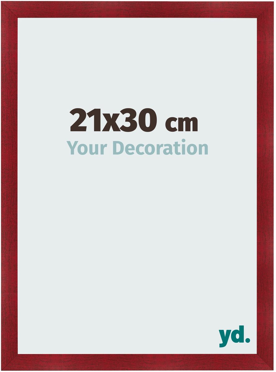 yd. Your Decoration - Fotolijst 21x30 cm - MDF - Wijnrood Geveegd - Pisa