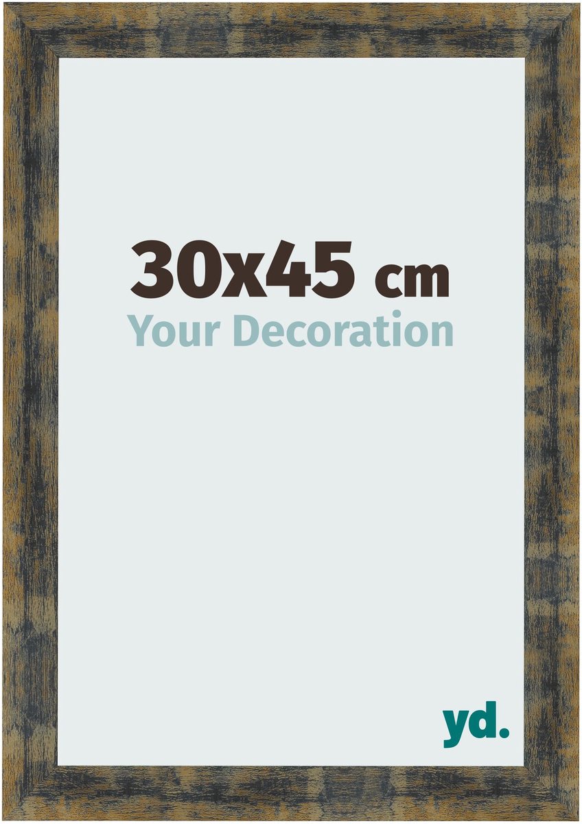 yd. Your Decoration - Fotolijst 30x45 cm - MDF - Blauw Goud Gemeleerd - Pisa