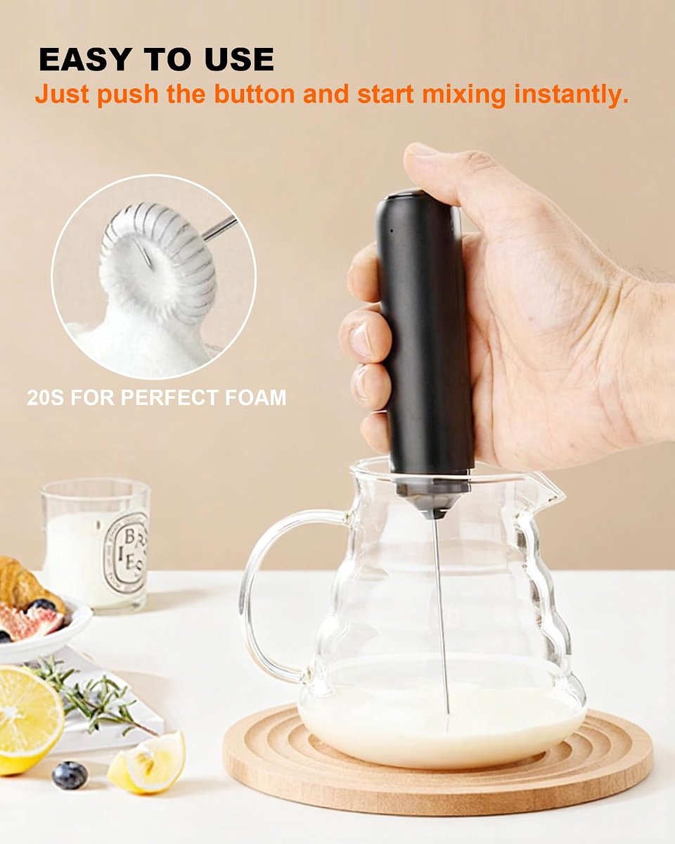 Hand-Melkopschuimer - Elektrische Mixer - Elektrische Melkopschuimer - Mengkop met Dubbele Spoel - Drankgarde - Oplaadbare - Opbergdoos - Voor Latte, Cappuccino, Matcha, Warme Chocolademelk en Eieren — cadeau in Kookcadeaus - foto 3