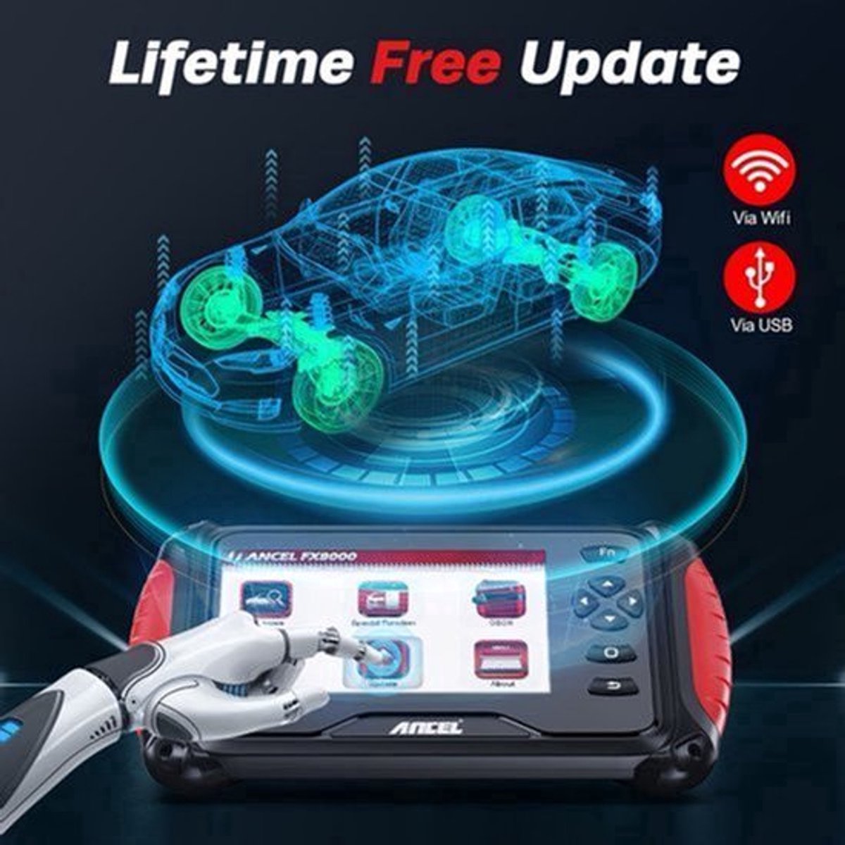 OBD2 Scanner – Auto Diagnose Tool – Foutcode Lezer – Voertuig Scanner – Autodiagnose Apparaat – Draadloos Bluetooth – 30+ Resetfuncties Free Wi-Fi Updates