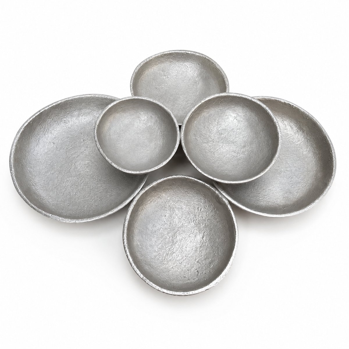 SENSE, Aluminium Decoratieve Schaal – Sieradenschaal met 6 Schaaltjes – Meerlaags Design – Nikkel