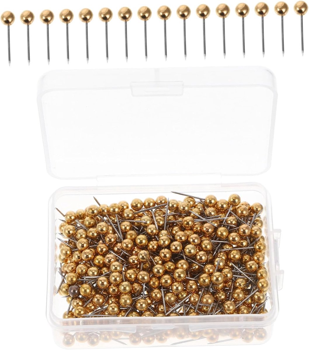 Punaises - push pins - Pushpins - punaises voor prikbord - punaise - 500 stuks - punaises Goud - kantoor artikelen - Decoratieve pushpins - Prikbord Accessoires - Geschikt Voor Prikborden, Huisdecoratie