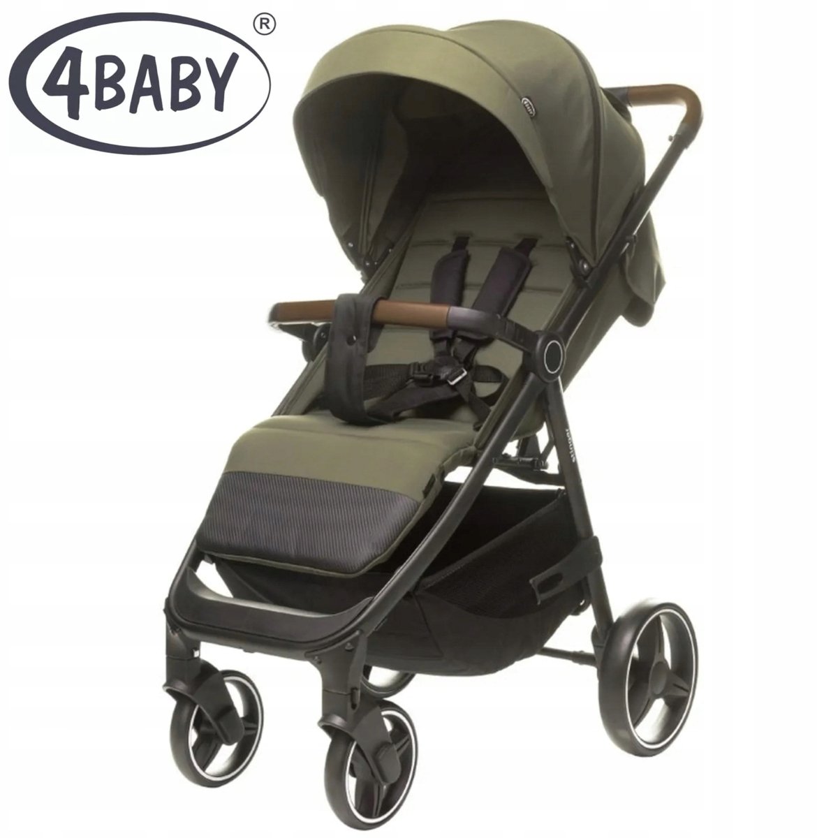 4BABY Stinger XXIV Kinderwagen Khaki - Lichtgewicht & Opvouwbaar