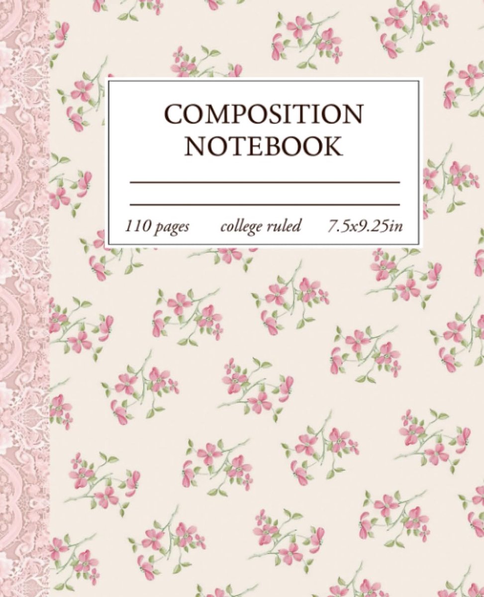 Composition Notebook College Ruled: Light Pink Floral Coquette Aesthetic Journal For Women - ShopVlot