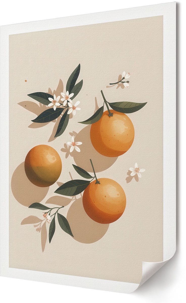 Coloray Polycanvas Poster - Meisje En Ballon, Illustratie - A3 - Wit Design - Rechthoek - Kunstposter - Woonkamer, Slaapkamer, Kantoor - Romantisch