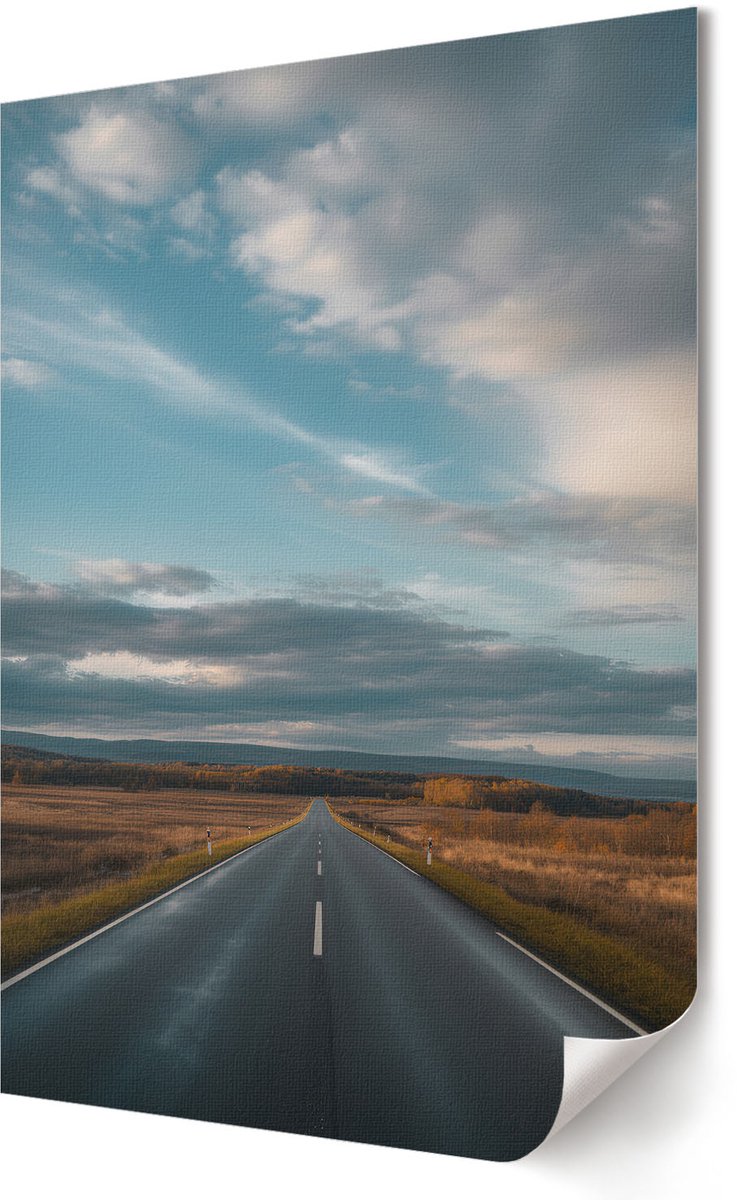 Coloray Polycanvas Wandposter - Naakte Vrouw, Blauw - A4 - Wit Decoratie - Rechthoek - Interieurdecoratie - Kantoor - Klassiek