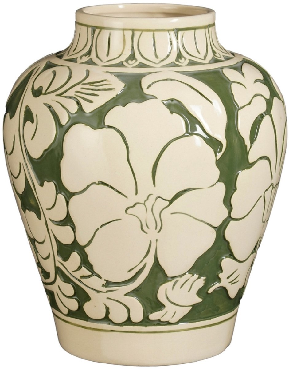 Mica Decorations Vaas Aylin - Groen - Keramiek - Handgemaakt