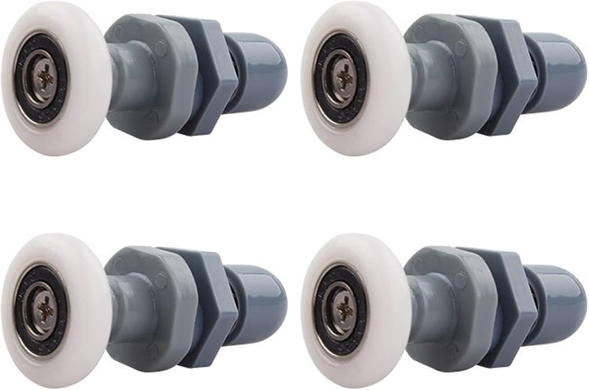 4 stuks douchedeurrollers, diameter 23 mm voor de badkamer, glazen schuifdeurkatrols/lopers/wielen, sterk draagvermogen, ultrastille vervanging van doucheglasdeurrollen (23 mm)