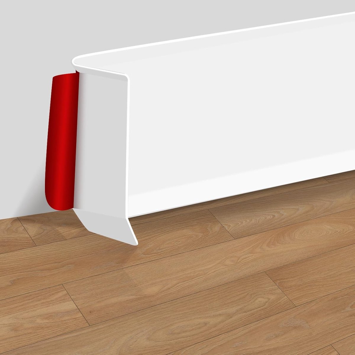 Platte Plint Flexibele en waterdichte Plint Zelfklevend in PVC voor Wand, Vloer, Badkamer, Woonkamer