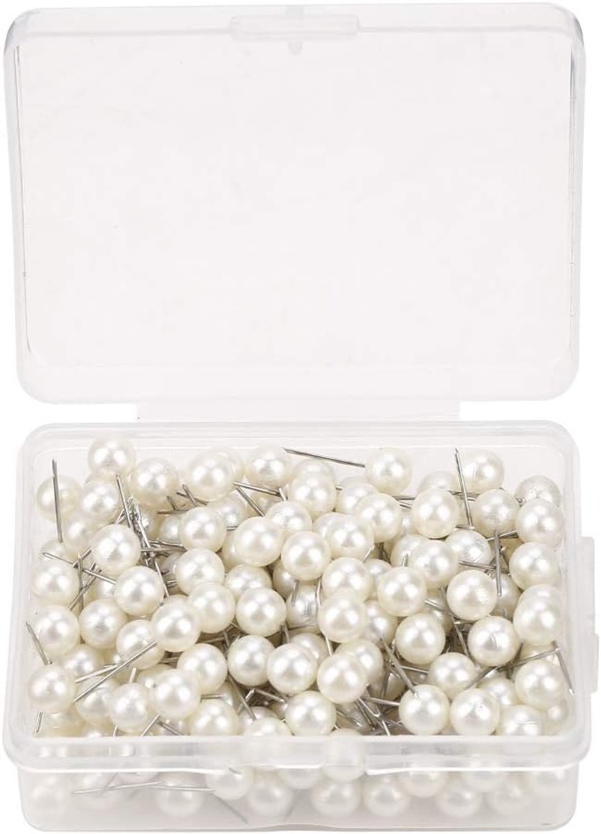 200 stuks ronde bal pushpins kaart kopspijkers voor foto's wandkaarten prikbord of prikborden (paar) wit
