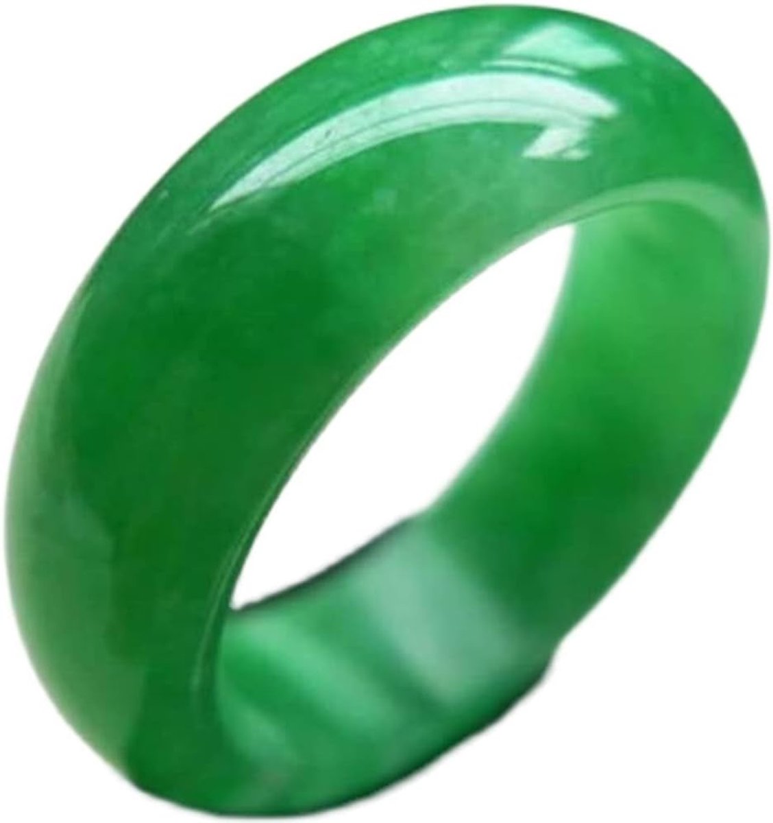 Natuurlijke Groene Jade Jadeiet Ring Eenvoudige Bandring