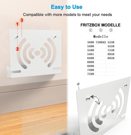 Compatibel met FritzBox 7590 AX 7690 5590 Fiber 5530 7510 7490 7530 6850 6660 Cable 6890 Router, JLNJLE metalen houder modem ophanging met kabelbeheer, efficiënte warmteafvoer — afbeelding 5