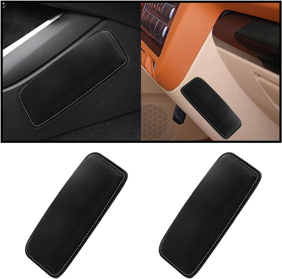 Dailygoods- Kniekussen Zacht - Auto Kniekussen - Beensteunkussen - Traagschuim - Ademend - 2-delig 8x18x2,8 cm - Auto Kussen