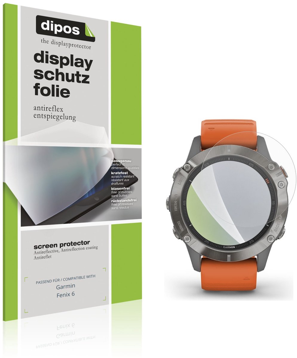 dipos – 6x Matte Beschermfolie geschikt voor Garmin Fenix 6 | Krasbestendige & antireflecterende Screenprotector Ultra-Thin