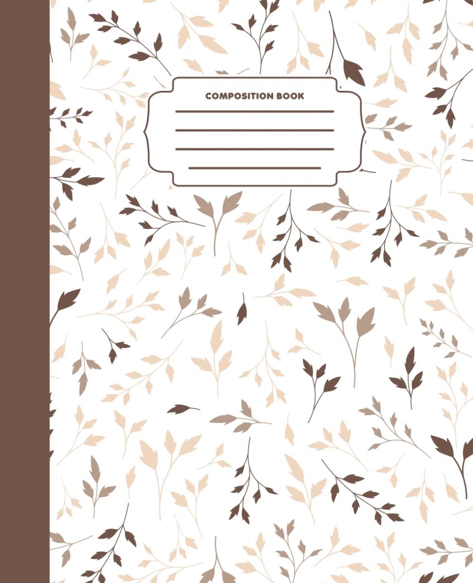Warm Neutral Beige and Brown Botanical Leaf Composition Book: Minimalist Boho Aesthetic Autumn Notebook for College - ShopVlot