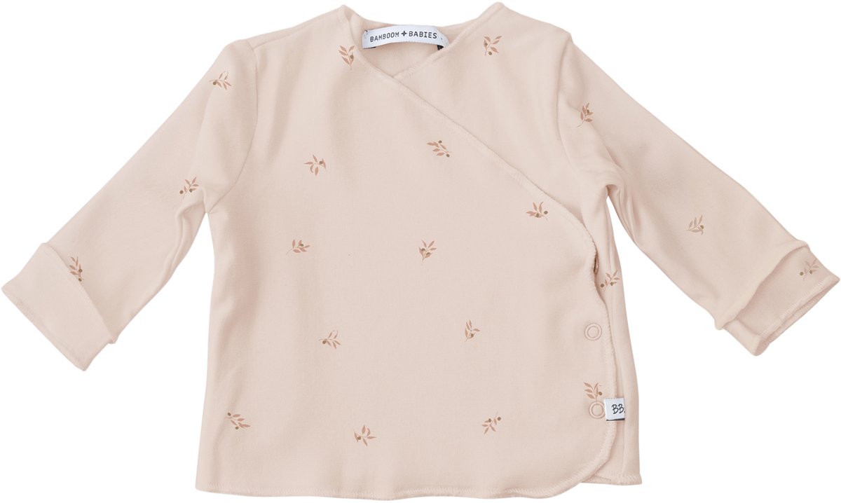 Bamboom T-Shirt Met Overslag - Lange Mouw - 1 Mnd - Olives