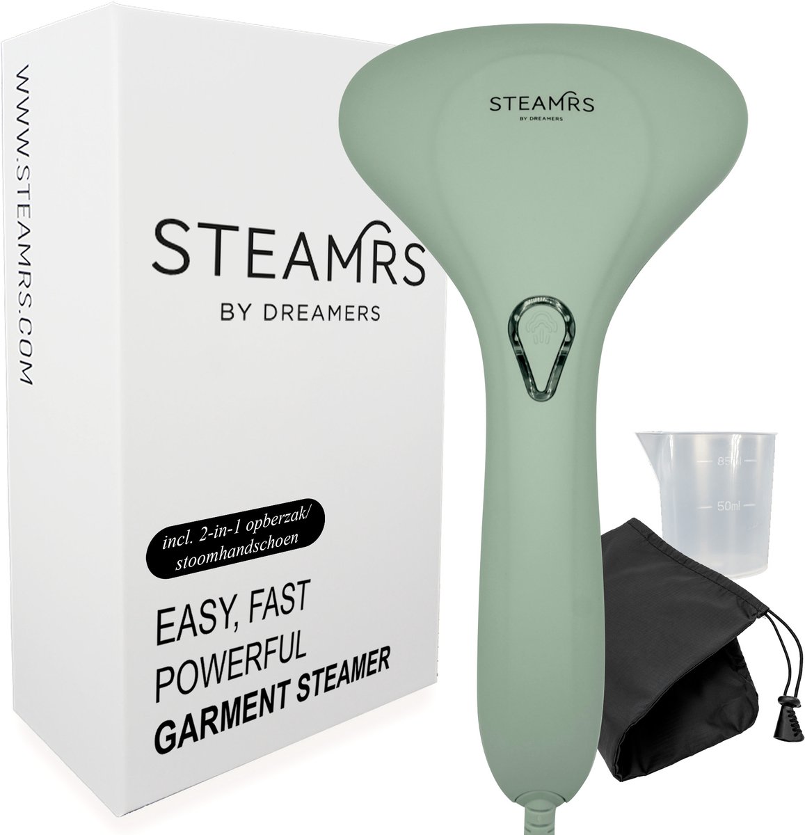 Bol.com STEAMRS - Krachtige Luxe Kledingstomer - 30g/min Stoomkracht - 1500W - Incl. 2-in-1 Stoomhandschoen & Opbergzak - Lichtg... aanbieding