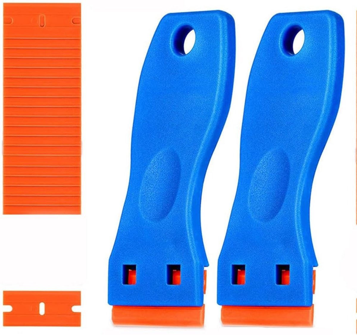 Mini-schraper met 20 reservemessen, multifunctioneel reinigingsgereedschap voor het verwijderen van stickers, etiketten en verf van glas en tegels, ideaal voor herstelwerkzaamheden en klussen in huis