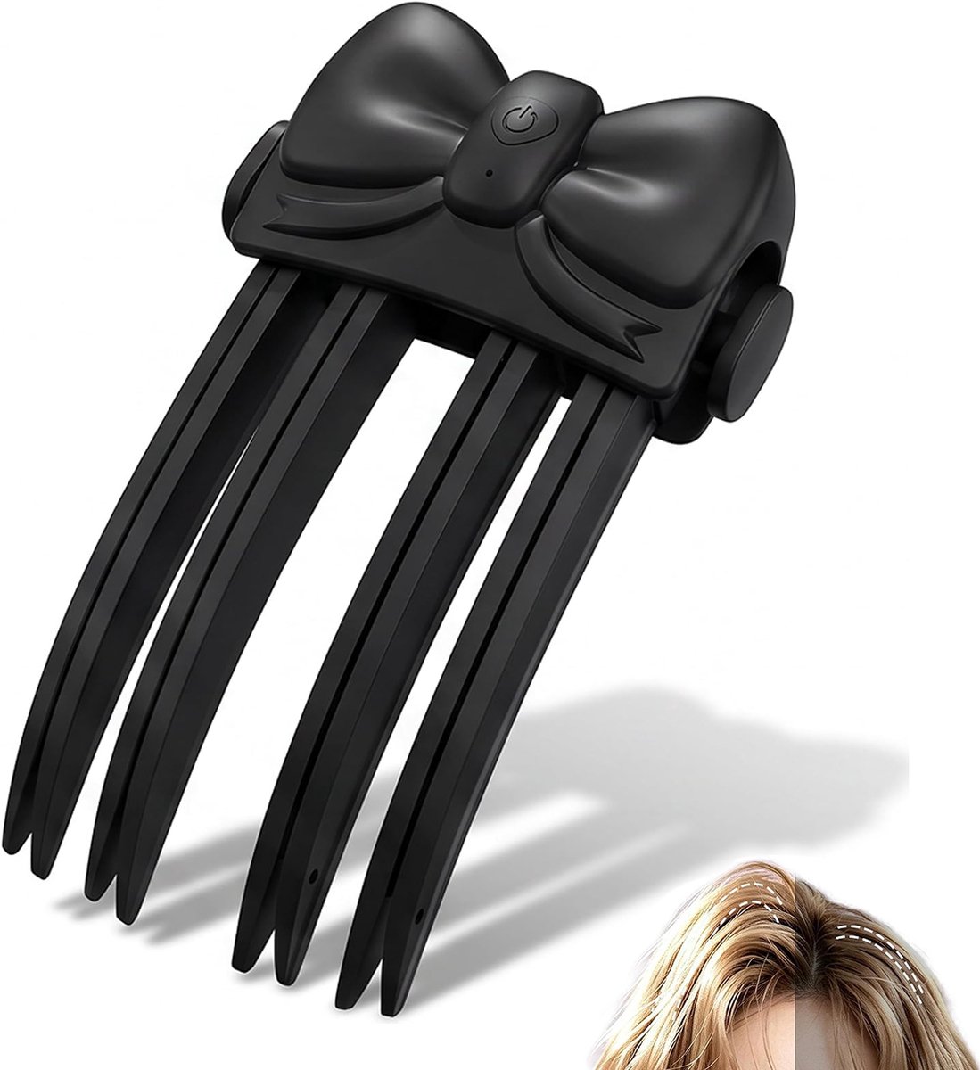 Haarwortel volume - Volume clip haarwortel - Verwarmde volume clip - Draadloze verwarmde kam - Oplaadbare - Elektrische Root Volumizer Kam - Haarclip voor Fijn & Plat Haar - Creëer snel een volumineus kapsel - Compact en draagbaar - Zwart