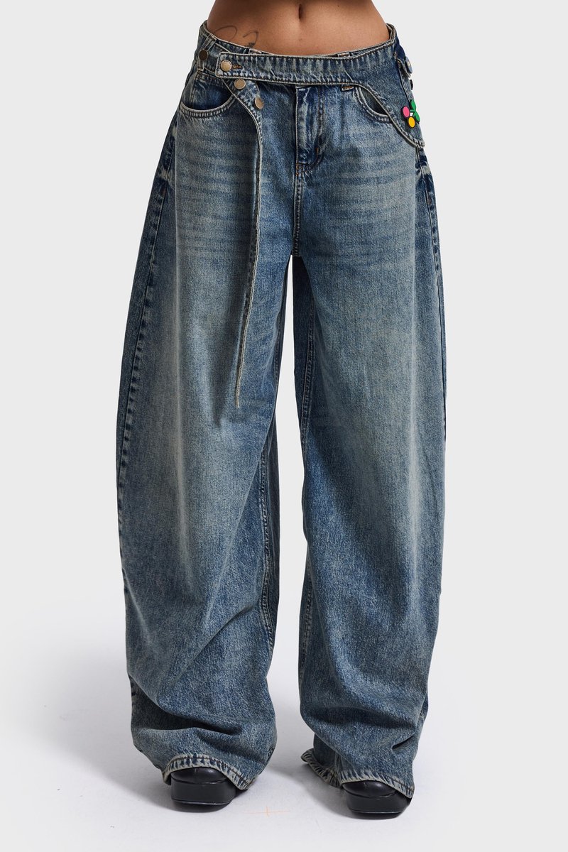 It's Basic - BARREL MID RISE JEANS