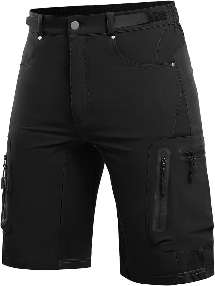 Broek heren mountainbike broek gewatteerd, fietsbroek heren fietsbroek gewatteerde fietsbroek heren kort, ademend MTB bike shorts met zitkussen