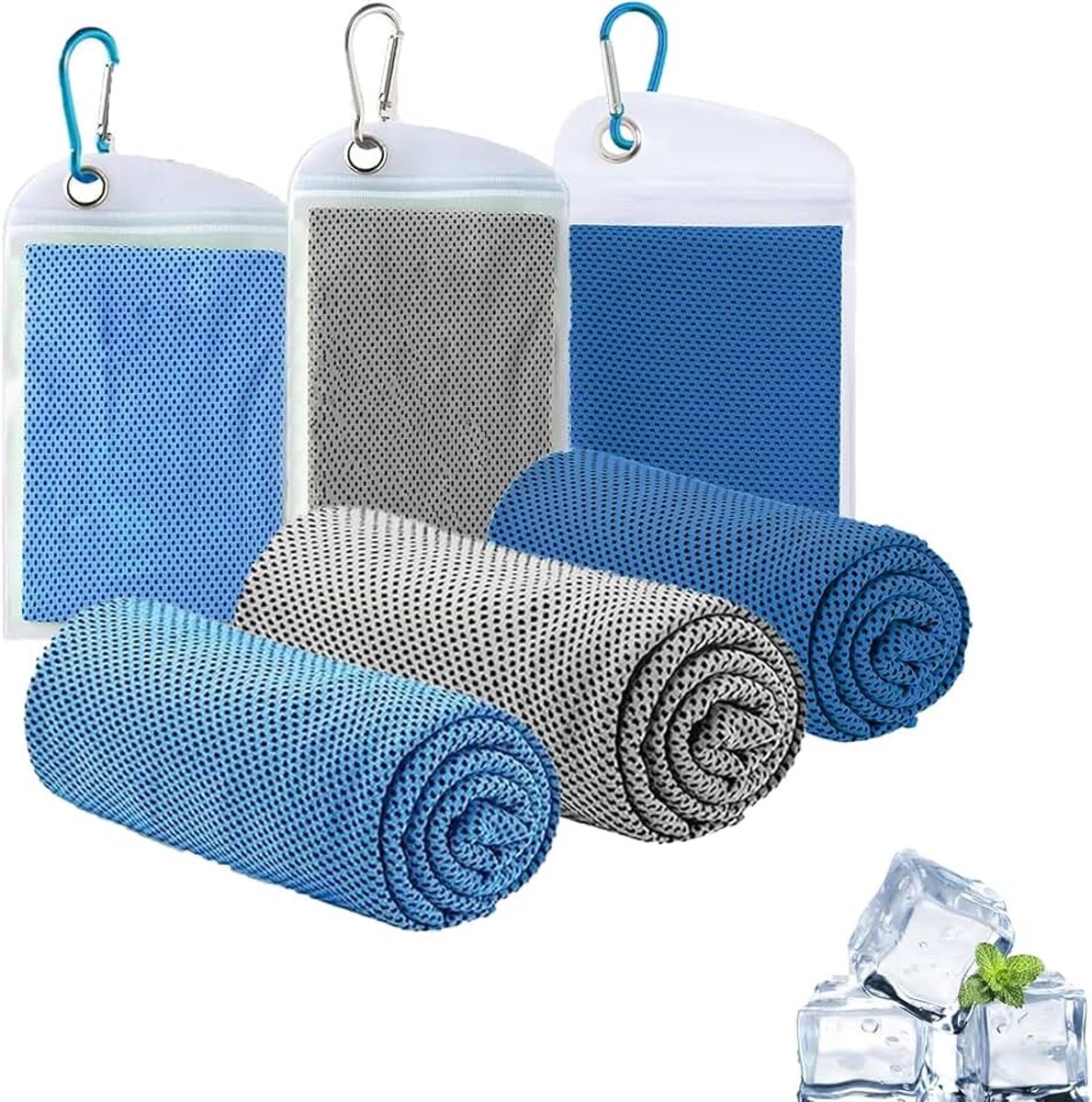 Dailygoods - 3 Stuks Microvezel Handdoeken 90 x 30 cm - Sneldrogende Koelhanddoeken voor Sport en Activiteiten